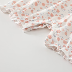 ベビー用ハイビスカス柄フリルロンパース - image 4