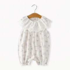 ベビー用花柄フリル付きノースリーブロンパース - 紫 - 18～24ヶ月 - image 2