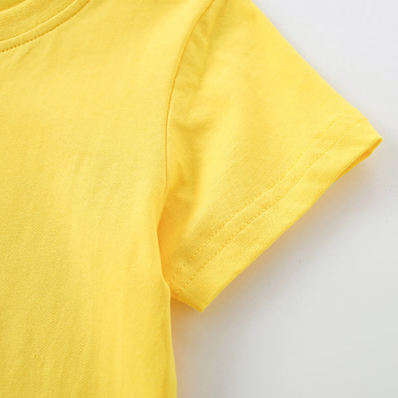 幼児男の子用 黄色いショベルカー柄タオル刺繍Tシャツ - image 4