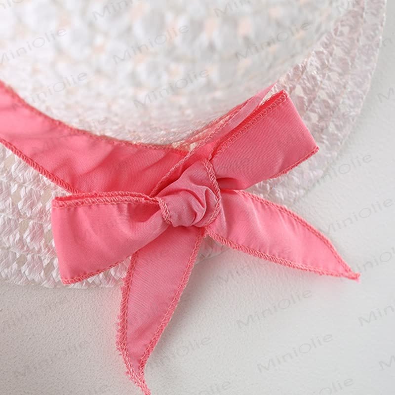 ベビーガールズ 夏用コットン フルーツ柄、花柄、または円形プリントのリボン付きDress（帽子付き） - image 12