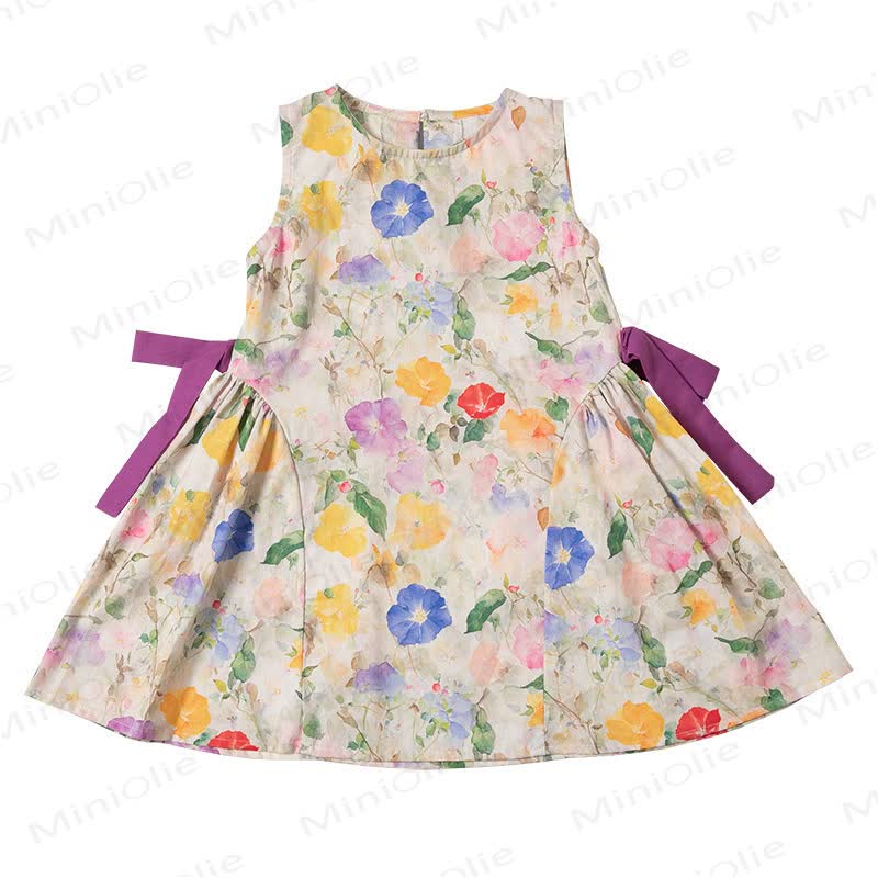 幼児・キッズ 女の子用 ピンク 花柄 リボン ノースリーブDress - image 2