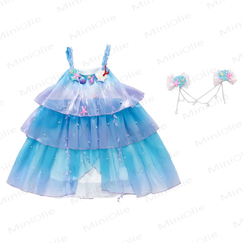 幼児用女の子用コットンチュールノースリーブDress - image 3