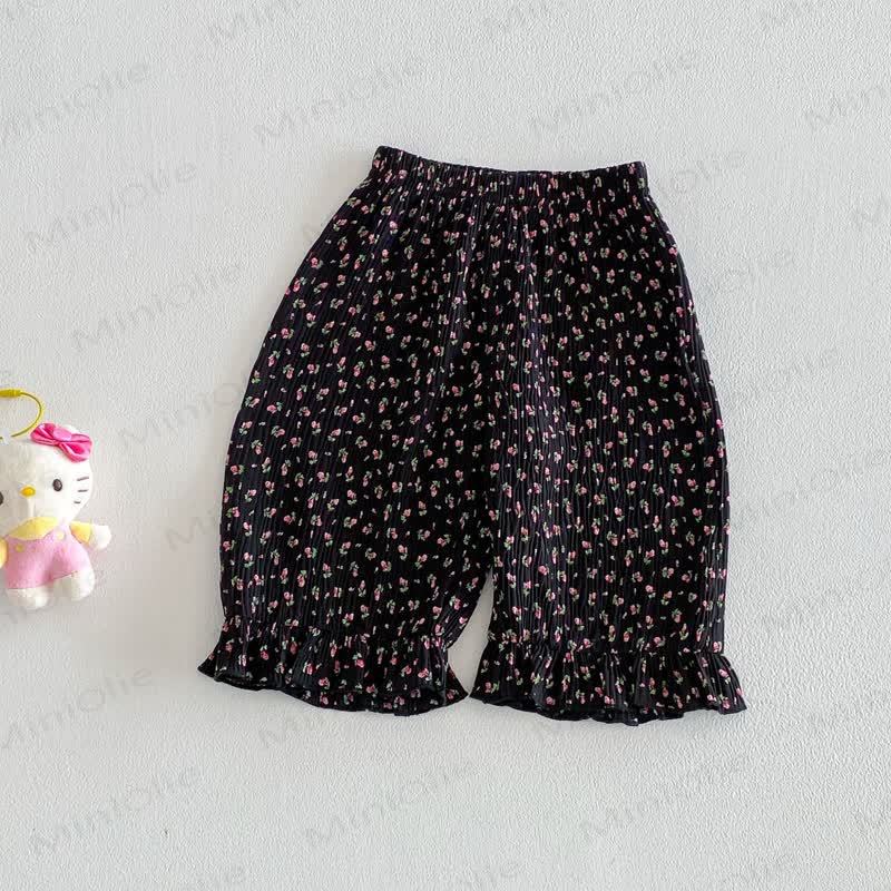 ベビー・幼児用女の子向け花柄またはリボン柄パンツ - 黒 - 4～5歳 - image 5