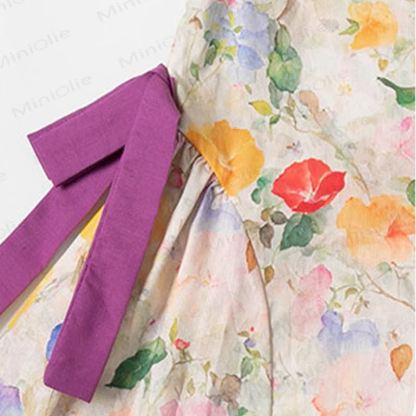 幼児・キッズ 女の子用 ピンク 花柄 リボン ノースリーブDress - image 3