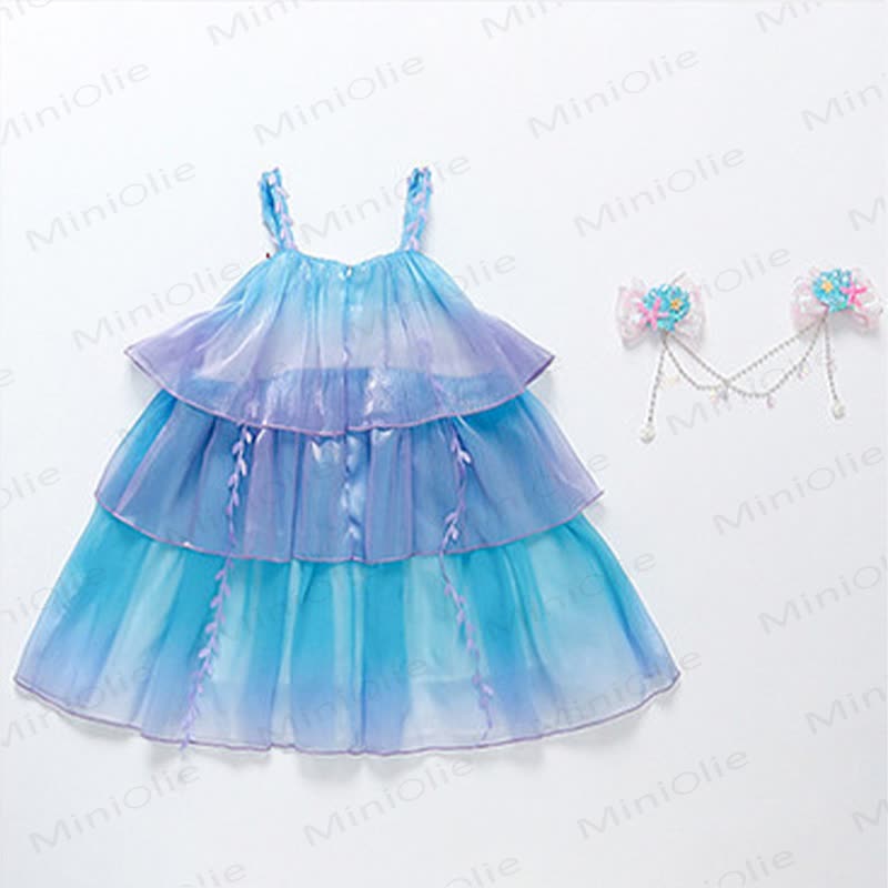 幼児用女の子用コットンチュールノースリーブDress - image 4