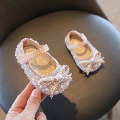 幼児用女の子用リボン付きDressシューズ  - ピンク - 9.5C℃ - image 2