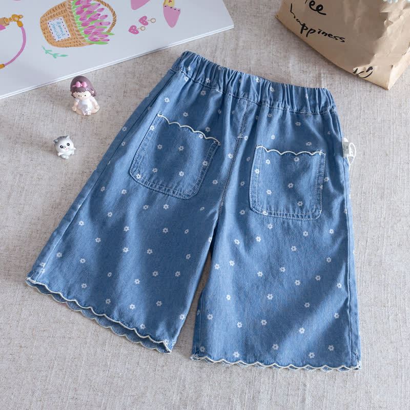 幼児用女の子向けブルーの花柄ベストとパンツのセット - 青いパンツ - 8-9T - image 3