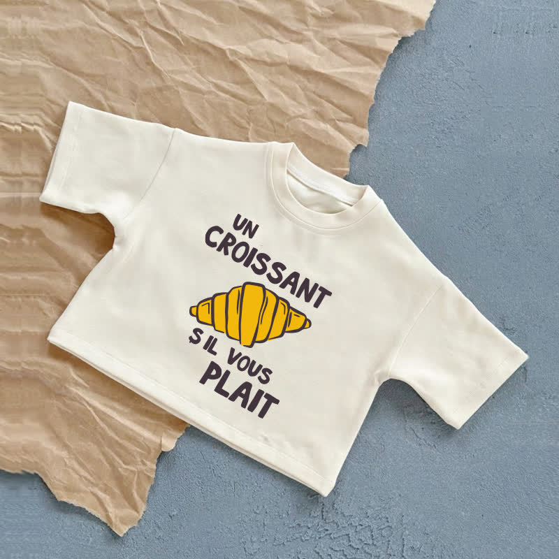 UN CROISSANT S IL VOUS PLAITベビーサマーカジュアル Tシャツ - 白 - 2～3歳 - image 2