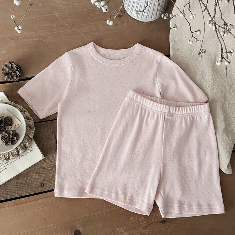 幼児用コットンTシャツ＆パンツパジャマセット - ピンク - 10-11歳 - image 2