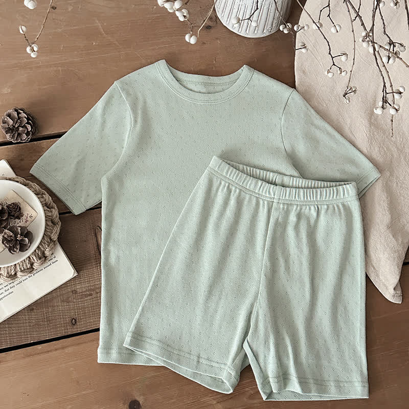 幼児用コットンTシャツ＆パンツパジャマセット - 緑 - 10-11歳 - image 3