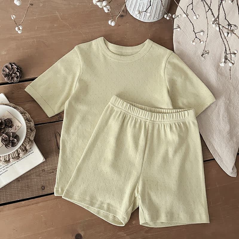 幼児用コットンTシャツ＆パンツパジャマセット - 黄色 - 10-11歳 - image 4