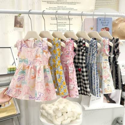 幼児用女の子向けアニマルレインボーリボンノースリーブDress - image 1