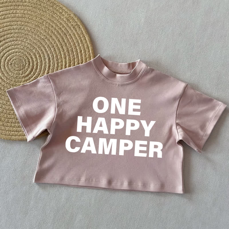 ONE HAPPY CAMPERサマーカジュアルTシャツ - コーラルピンク - 2～3歳 - image 3