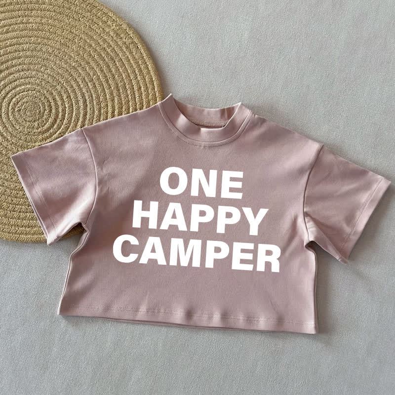 ONE HAPPY CAMPERサマーカジュアルTシャツ - コーラルピンク - 2～3歳 - image 3