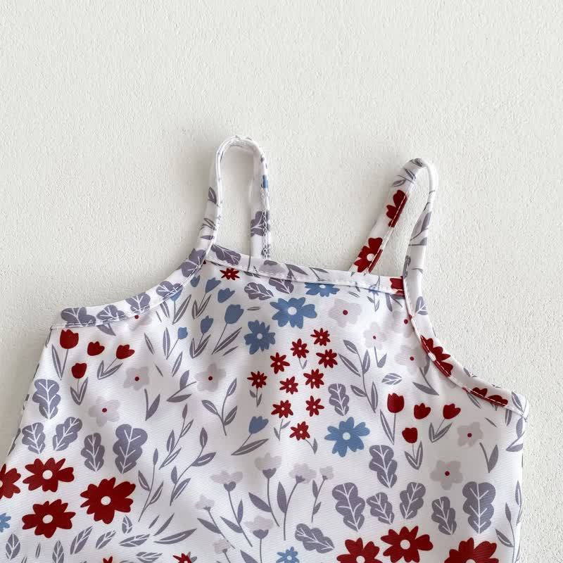 ベビー用花柄フリルワンピース水着（帽子付き） - image 3