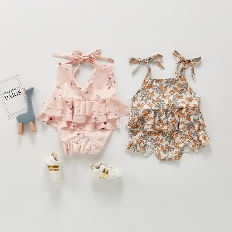ベビーフラワー/レモンフリルストラップ水着 - image 1