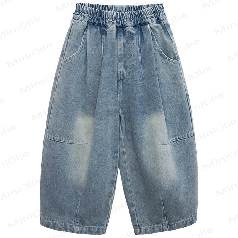 幼児男の子用無地ブルーデニムパンツ - 青 - 8-9T - image 2