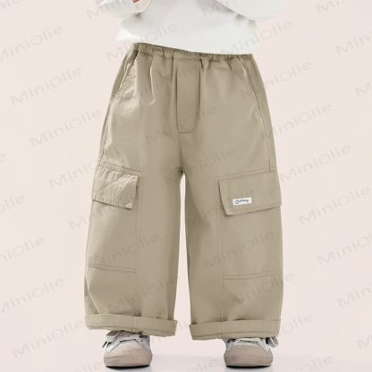 幼児男の子用コットンカーキカーゴパンツ - image 1