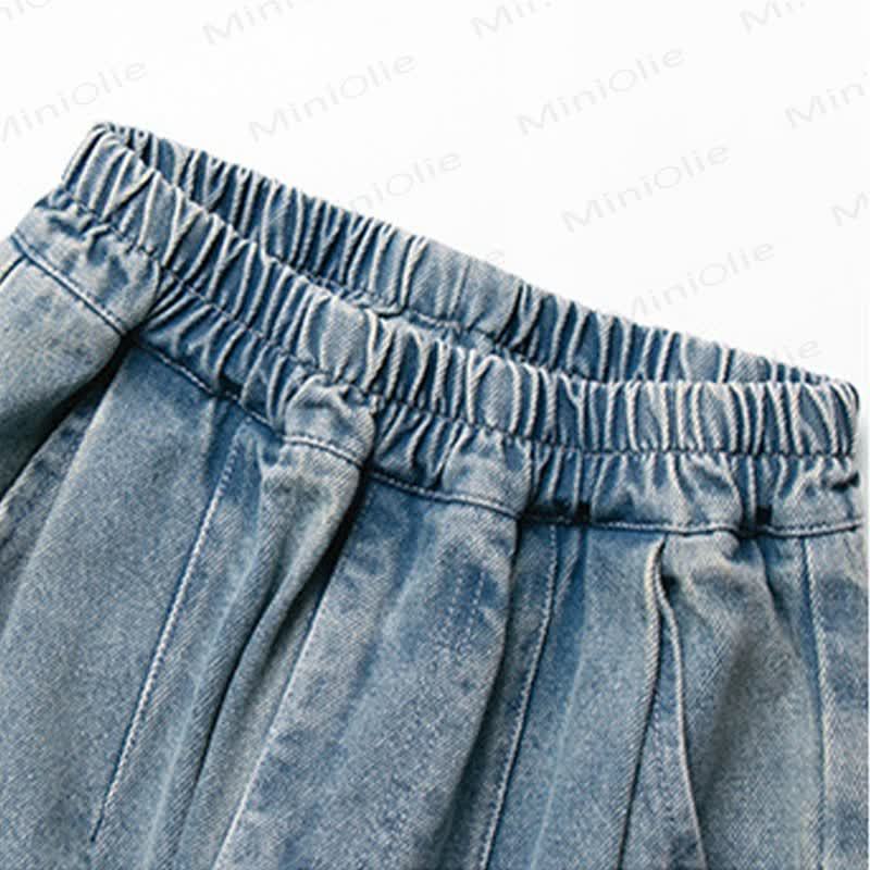 幼児男の子用無地ブルーデニムパンツ - image 4