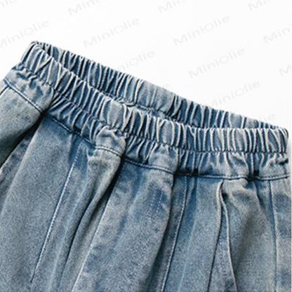 幼児男の子用無地ブルーデニムパンツ - image 4