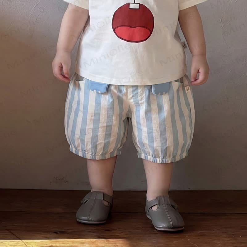 ベビー用夏物コットンストライプバブルショーツ - image 8