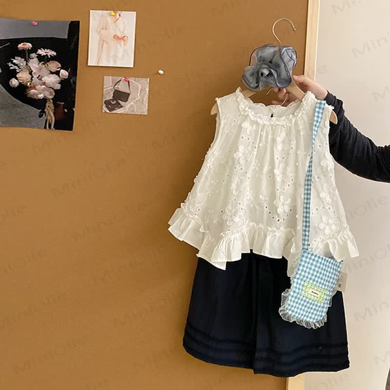 幼児・女の子用コットンレースタンクトップまたはパンツ - image 1