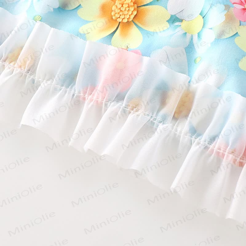 幼児・キッズ 女の子用 バタフライ柄 ポリエステル ノースリーブDress - image 5