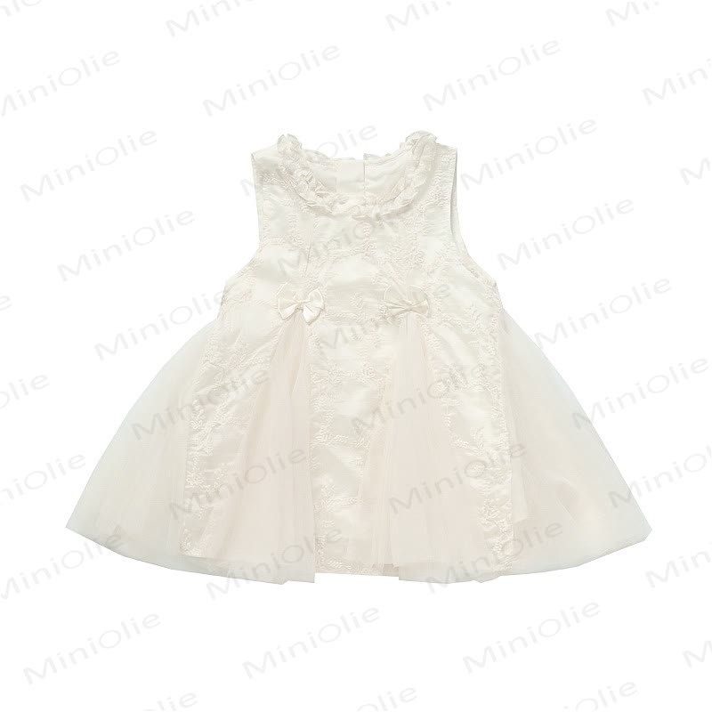 幼児用女の子用リボン付きチュールプリンセスノースリーブDress - image 3