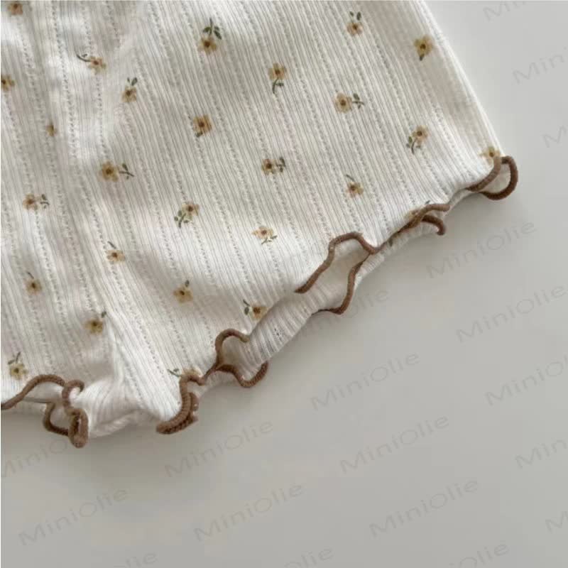 ベビーガールズ用コットン花柄タンクトップ＆ショートパンツパジャマセット - image 5