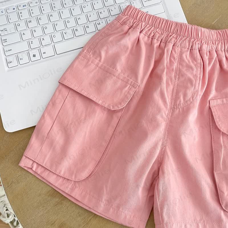 幼児用コットン無地ショートパンツ - image 4