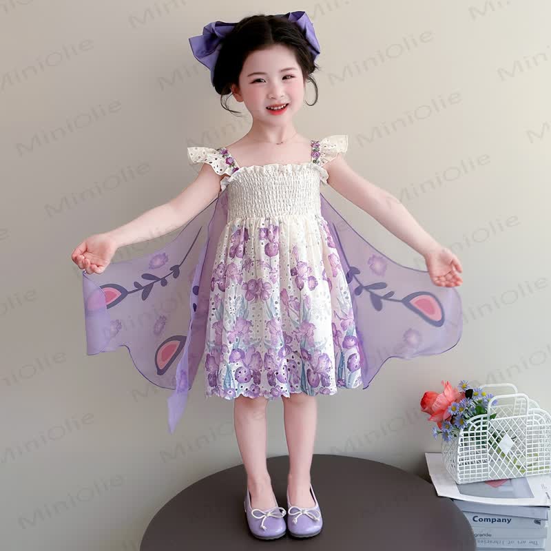 幼児用女の子向け花柄チュールノースリーブDress - image 1