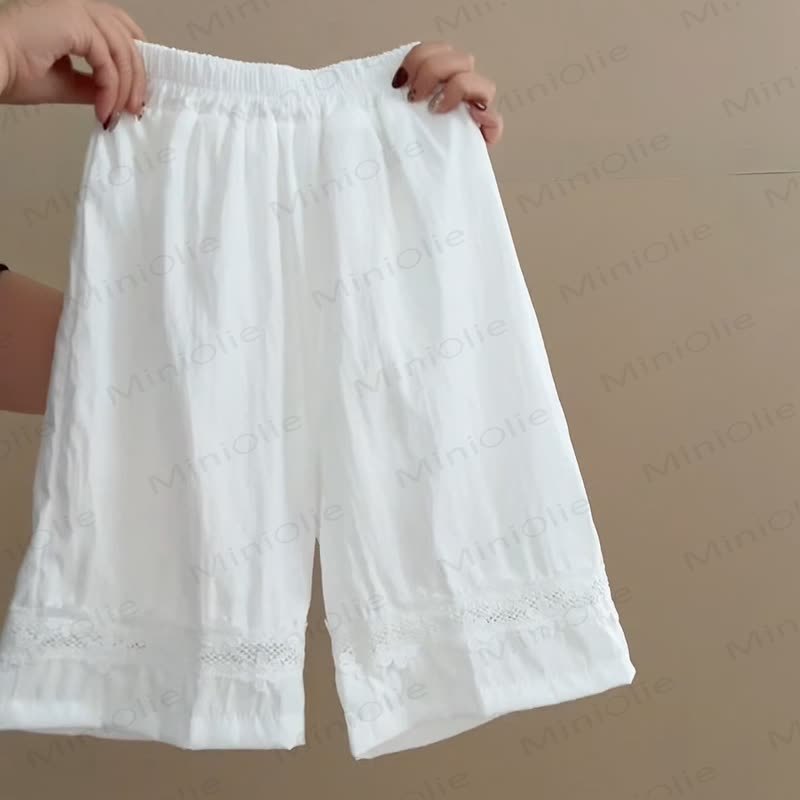幼児用女の子向けコットン無地タンクトップとパンツのセット - 白 - 6～7歳 - image 3