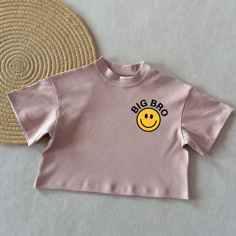 BIG BRO兄ちゃんの笑顔のベビーTシャツ（夏用カジュアルTシャツ） - コーラルピンク - 2～3歳 - image 3