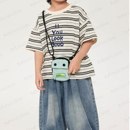 幼児男の子用デニム無地ブルーパンツ - image 3