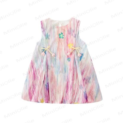 幼児用女の子向けプリンセス柄花柄コットンノースリーブDress - image 4