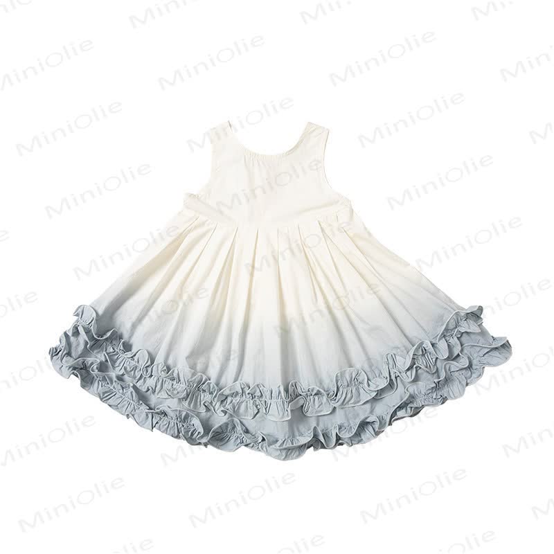 幼児用女の子向けフリル付きコットンノースリーブDress - image 3