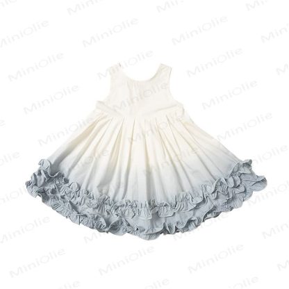 幼児用女の子向けフリル付きコットンノースリーブDress - image 3