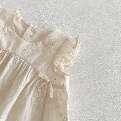 幼児用女の子向けコットン花柄レースタンクトップまたはパンツ - image 4