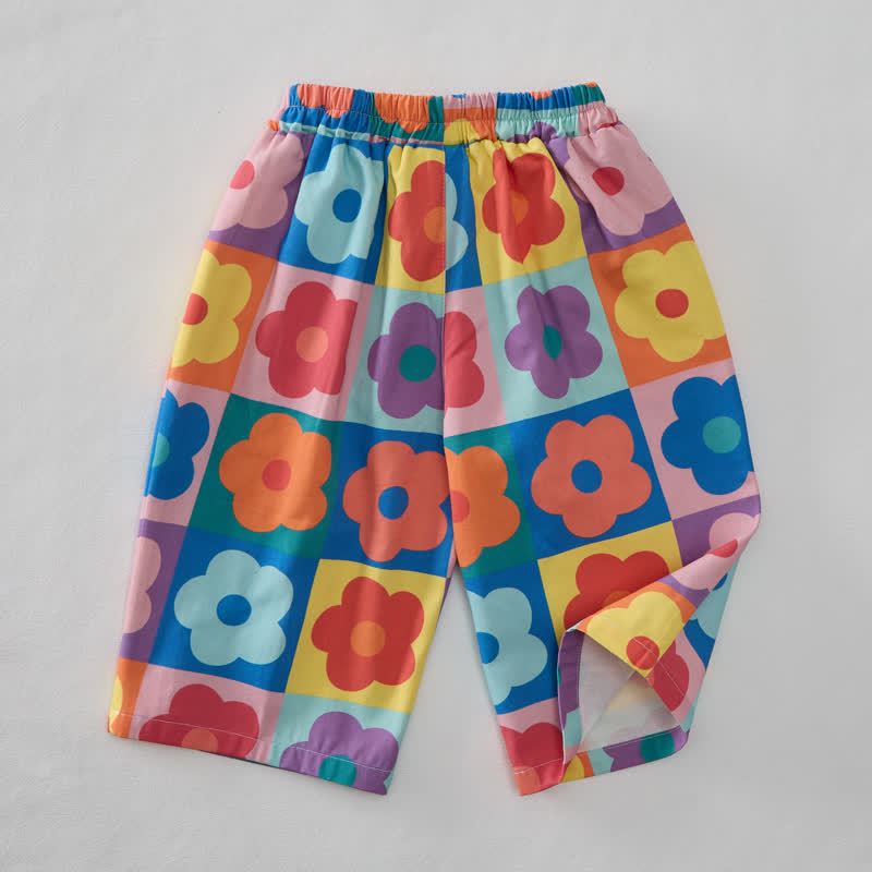 ベビー用カラフルチェック柄花柄パンツ - image 3