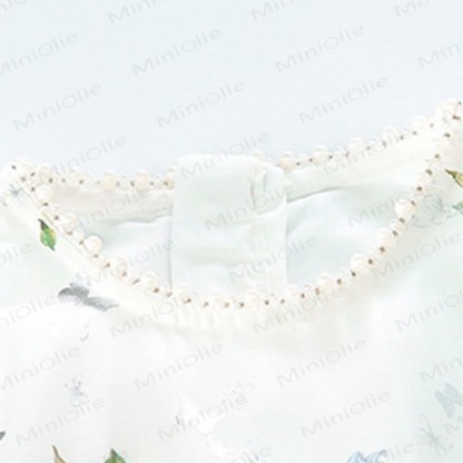 幼児用女の子向けパールトリム花柄リボンノースリーブDress - image 6