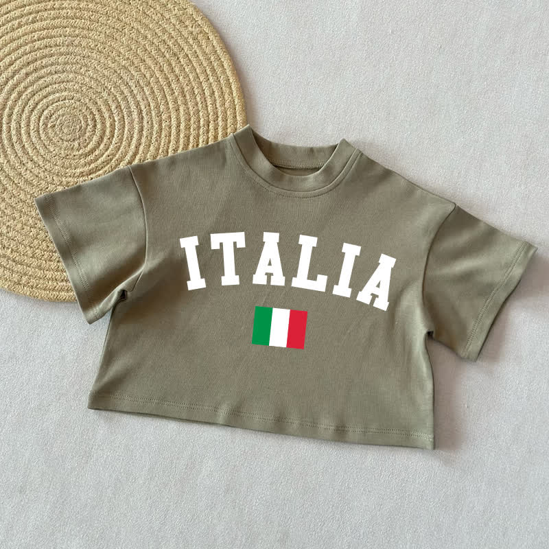 ITALIAベビー サマー カジュアル Tシャツ - グレーグリーン - 2～3歳 - image 2