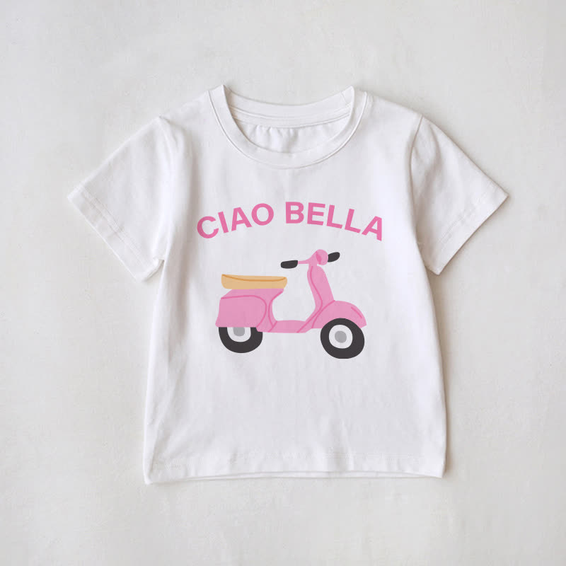 チャオファミリー バイクお揃いTシャツ - 白 - ベビーTシャツ: 3～5歳 - image 2