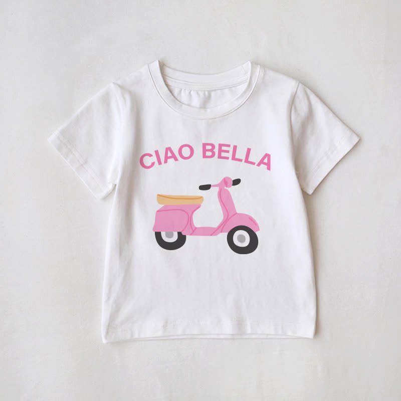 チャオファミリー バイクお揃いTシャツ - 白 - ベビーTシャツ: 3～5歳 - image 2