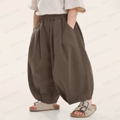 幼児男の子用無地パンツ - 茶色 - 8-9T - image 1