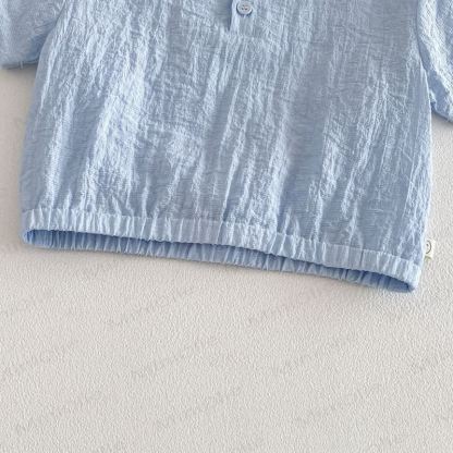 ベビー用通気性無地Tシャツ＆ショートパンツセット - image 5