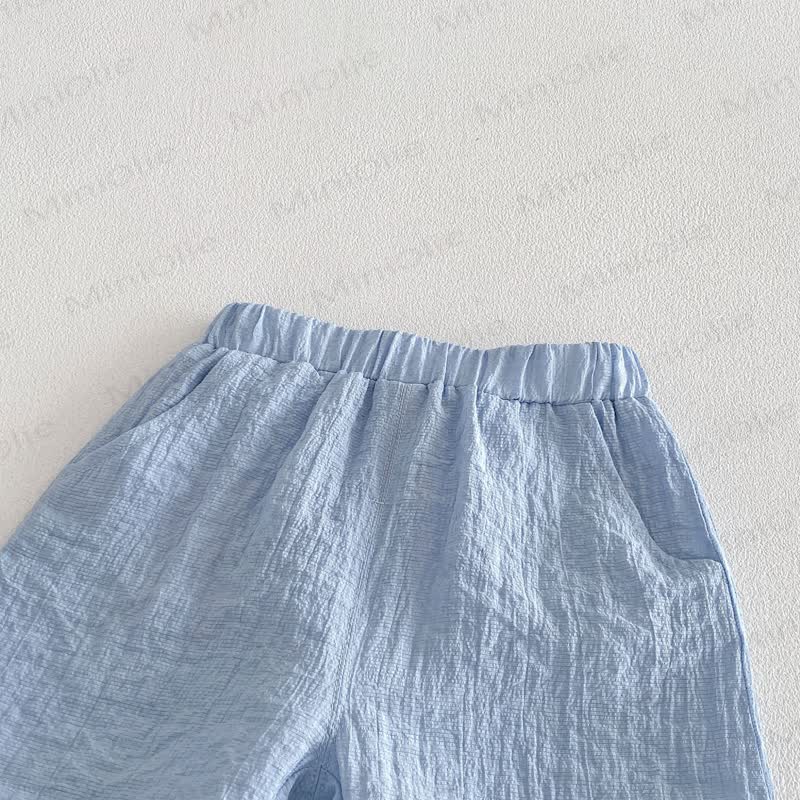ベビー用通気性無地Tシャツ＆ショートパンツセット - image 6