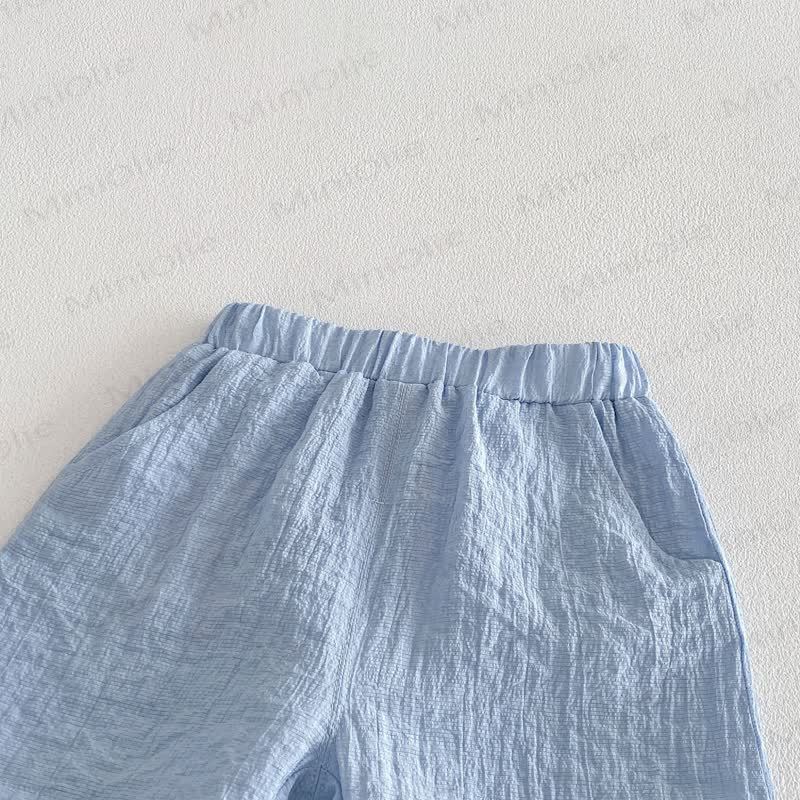 ベビー用通気性無地Tシャツ＆ショートパンツセット - image 6