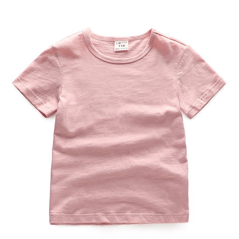 幼児用無地クルーネックTシャツ - ピンク - 7-8T - image 3