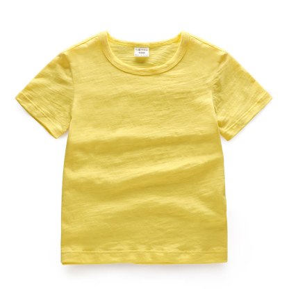 幼児用無地クルーネックTシャツ - 黄色 - 7-8T - image 4