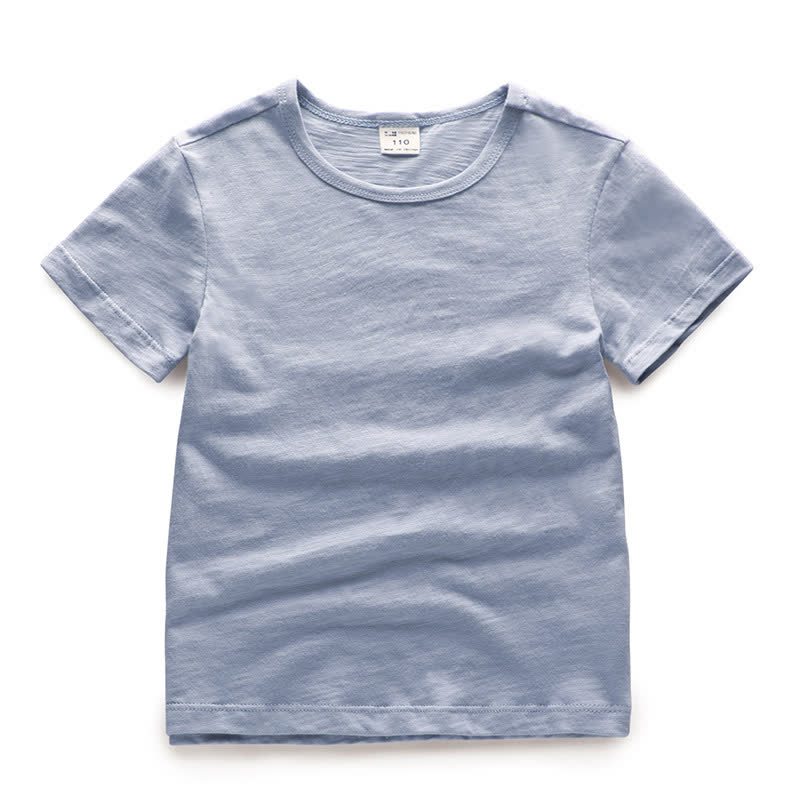 幼児用無地クルーネックTシャツ - グレーブルー - 7-8T - image 5